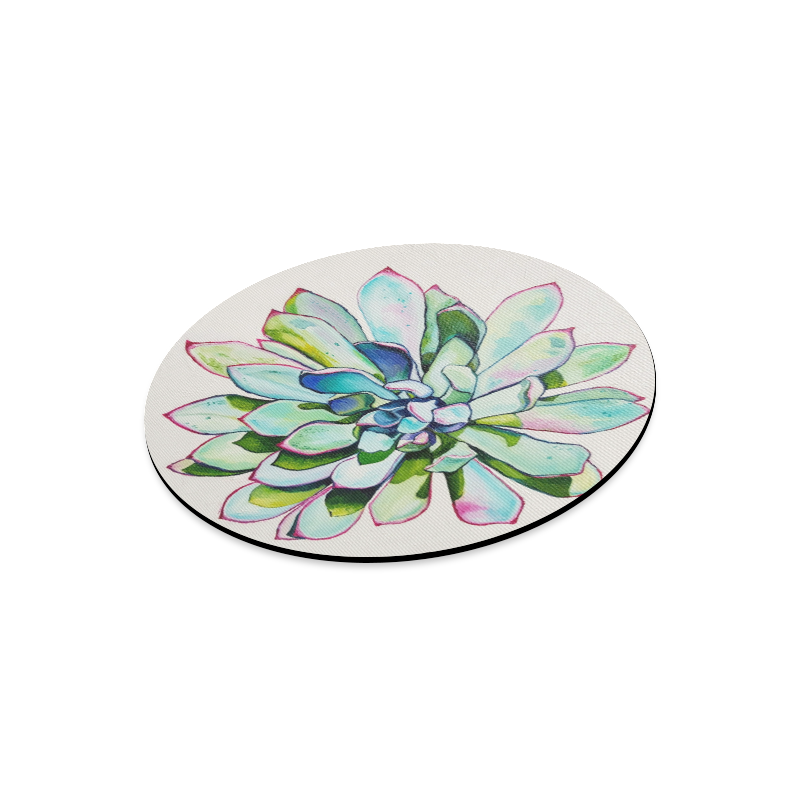 CACTI WITH PINK TIPPED LEAVES Round Mousepad