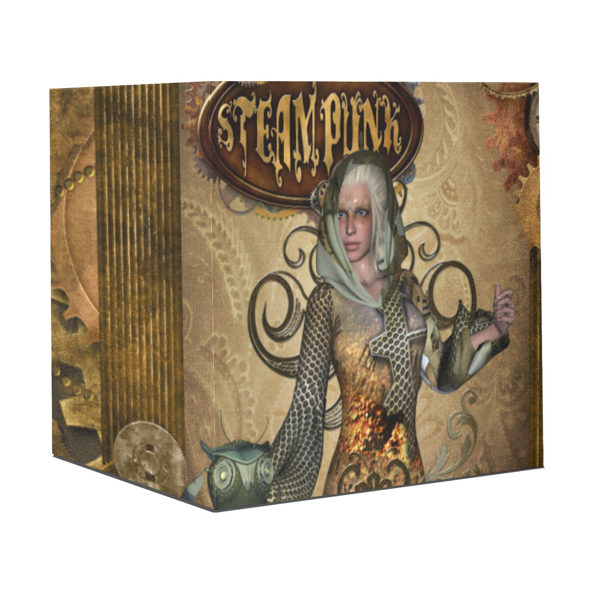 Steampunk lady with owl Gift Wrapping Paper 58"x 23" (2 Rolls)