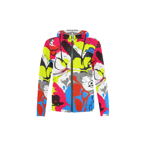 Colorful distorted shapes2 All Over Print Full Zip Hoodie for Kid (Model H14)