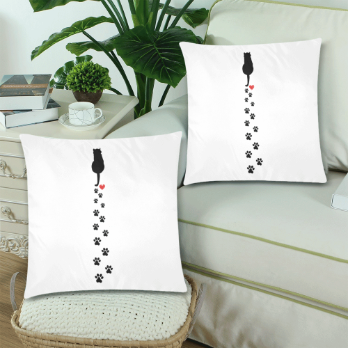 love Custom Zippered Pillow Cases 18"x 18" (Twin Sides) (Set of 2)