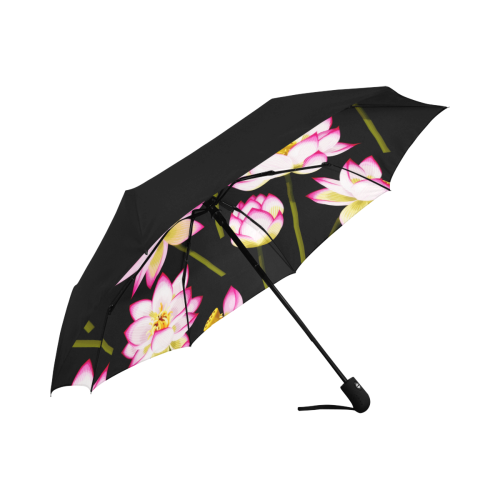 Pink Lotus Anti-UV Auto-Foldable Umbrella (Underside Printing) (U06)