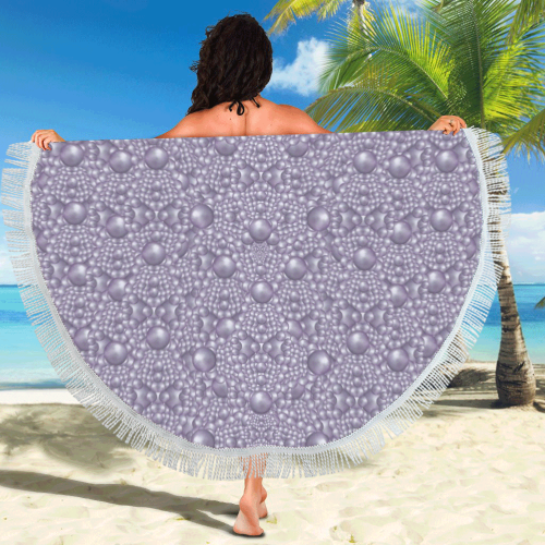 festive purple pearls Circular Beach Shawl 59"x 59"