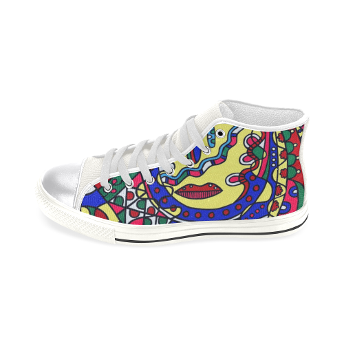 Whimsical Women's Classic High Top Canvas Shoes (Model 017)