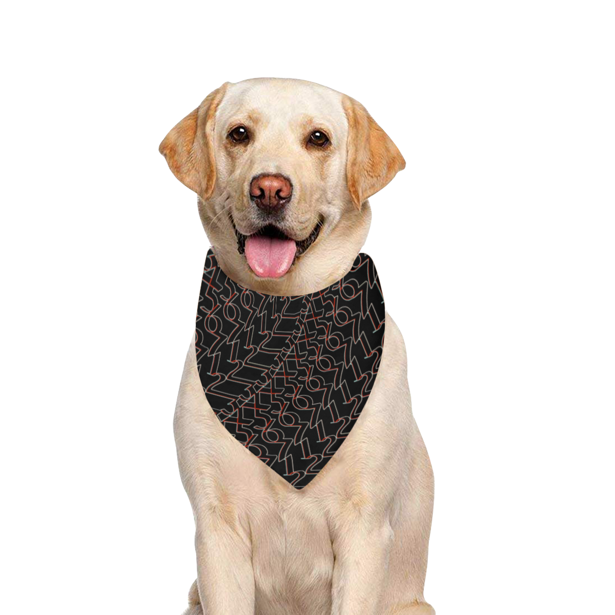 NUMBERS Collection 1234567 Black/Red/White Pet Dog Bandana/Large Size
