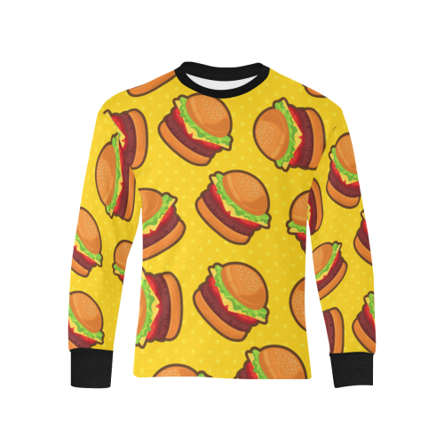 divertida camiseta de niño con hamburguesas Kids' Rib Cuff Long Sleeve T-shirt (Model T64)