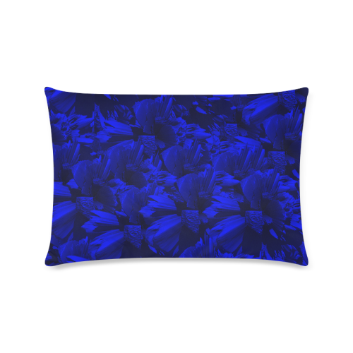 A202 Rich Blue and Black Abstract Design Custom Zippered Pillow Case 16"x24"(Twin Sides)