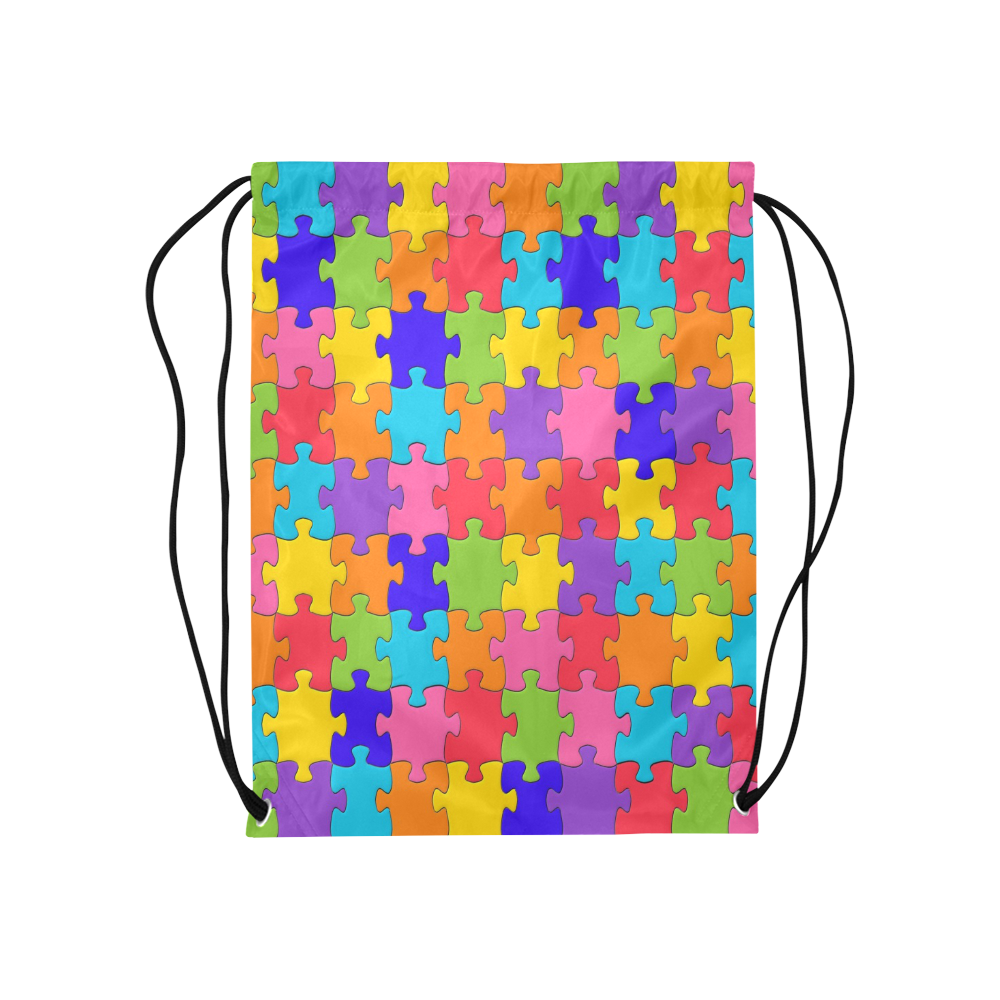 Rainbow Jigsaw Puzzle Medium Drawstring Bag Model 1604 (Twin Sides) 13.8"(W) * 18.1"(H)