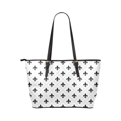 white saints Leather Tote Bag/Small (Model 1651)