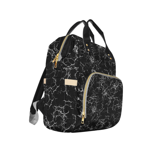 75 Black Grunge Multi-Function Diaper Backpack/Diaper Bag (Model 1688)