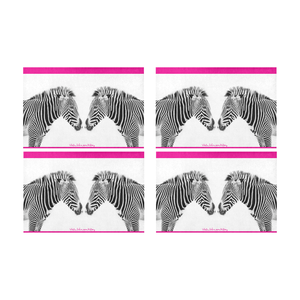 zeb ht pink 4pc tab mat Placemat 12’’ x 18’’ (Set of 4)