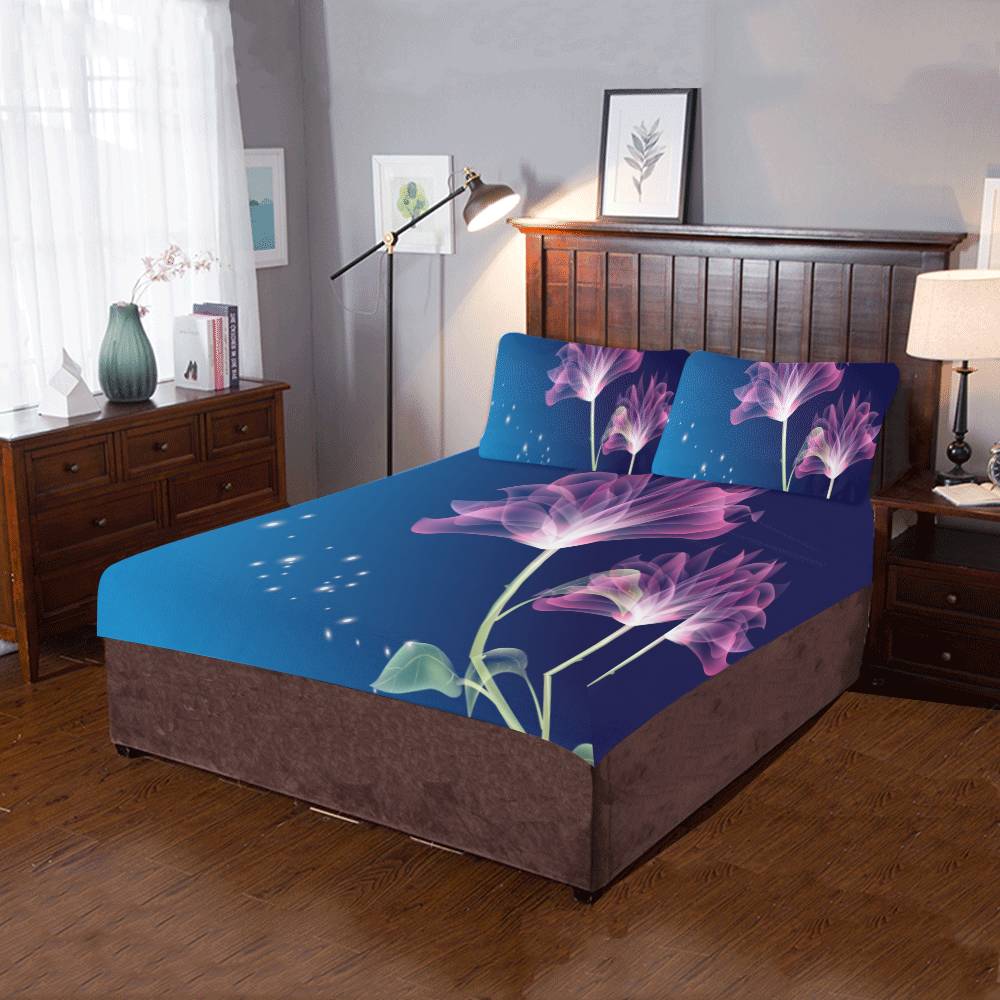 3D Color Flower V21 3-Piece Bedding Set