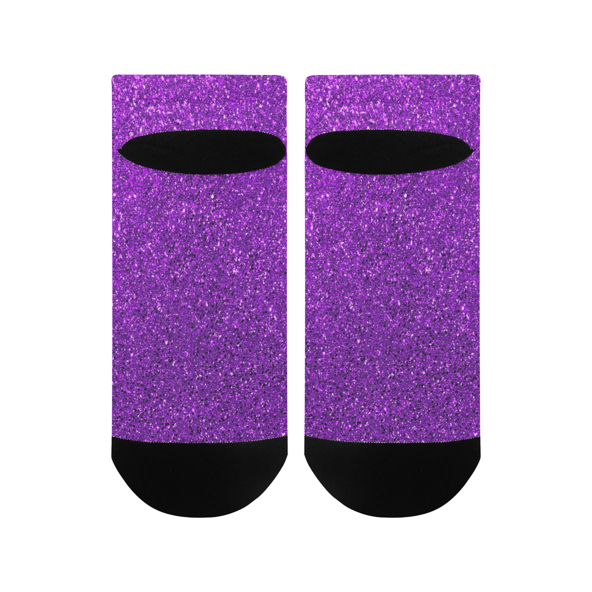 Purple Glitter Men's Ankle Socks