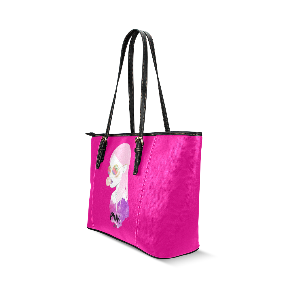 bolso de mano pink girls Leather Tote Bag/Small (Model 1640)