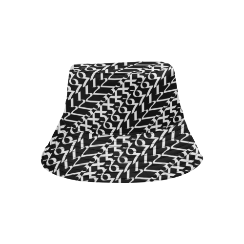 NUMBERS Collection 1234567 Black/White All Over Print Bucket Hat
