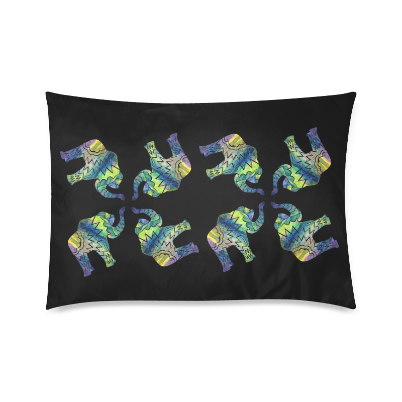 Patchwork Elephant Spiral 20x30 Double Sided Pillowcase Custom Zippered Pillow Case 20"x30"(Twin Sides)