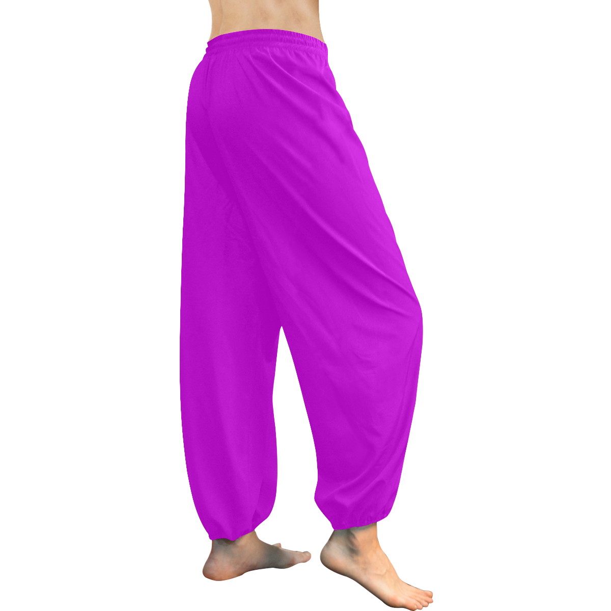 Lush Liatris Violet Solid Color Women's All Over Print Harem Pants (Model L18)