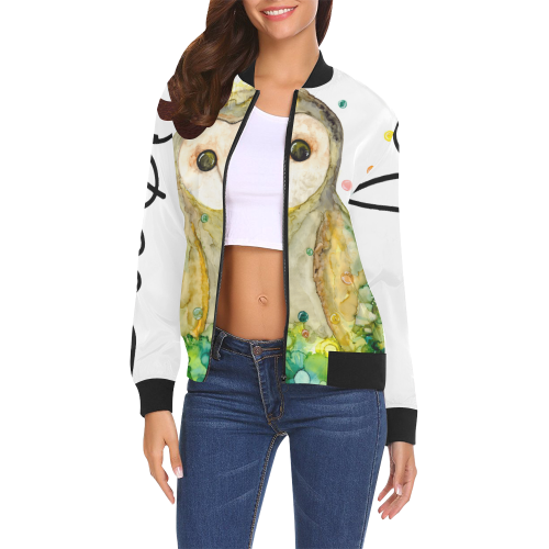 Pierre  Womens Jacket All Over Print Bomber Jacket for Women (Model H19)