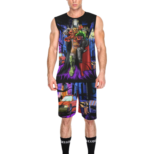 Superheros Combined All Over Print Basketball Uniform