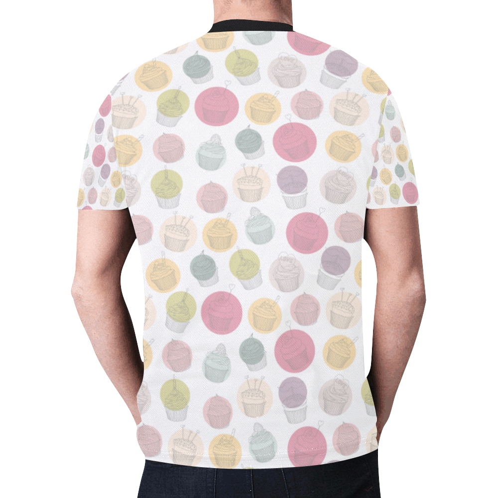 Colorful Cupcakes New All Over Print T-shirt for Men/Large Size (Model T45)