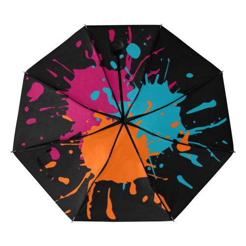 3 Splashes red petrol orange Anti-UV Foldable Umbrella (Underside Printing) (U07)
