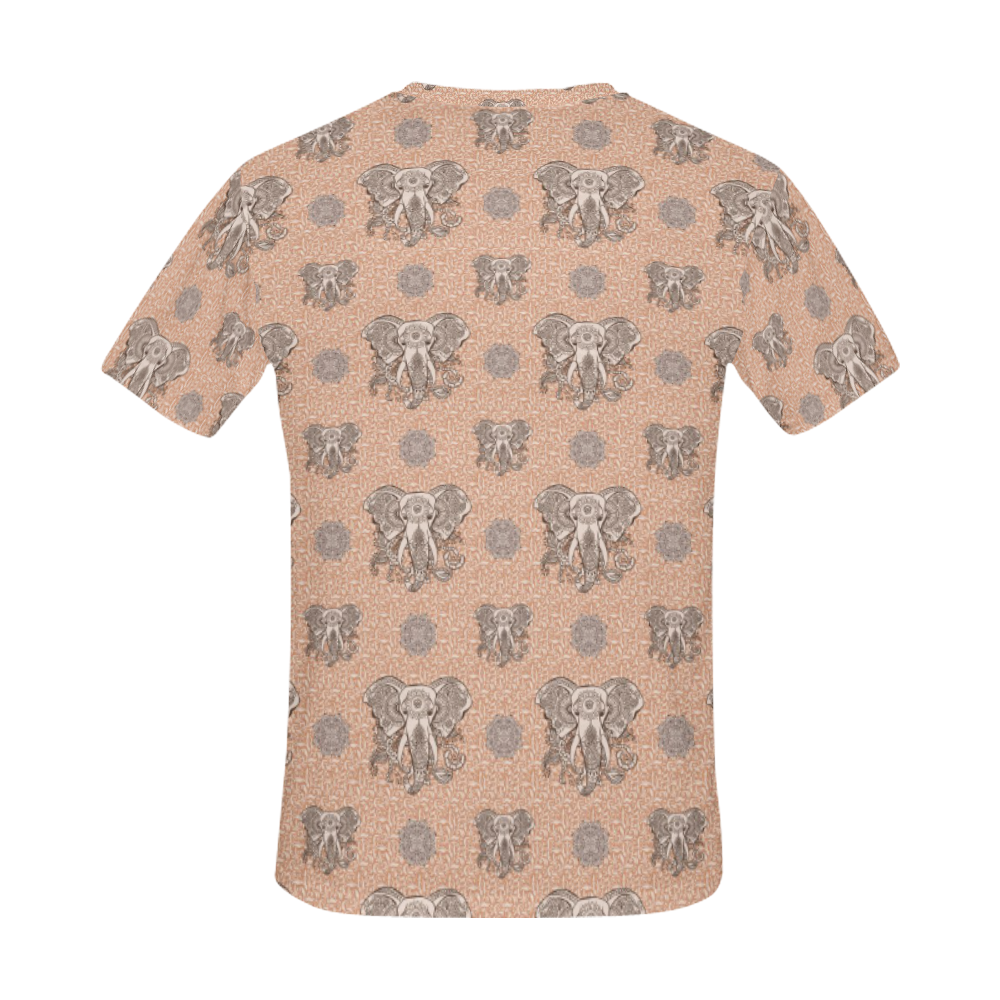 Ethnic Elephant Mandala Pattern All Over Print T-Shirt for Men (USA Size) (Model T40)