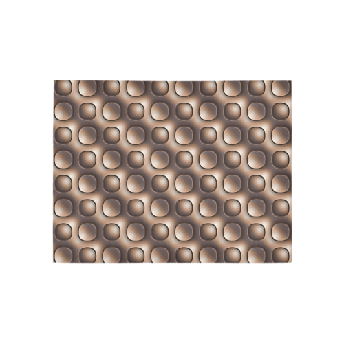 Brown glossy toned buttons Area Rug 5'3''x4'