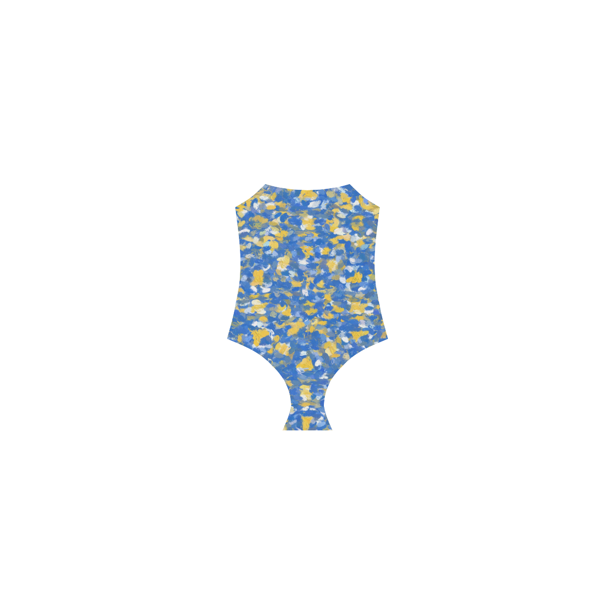 Blue, Yellow and White Paint Splashes Strap Swimsuit ( Model S05)