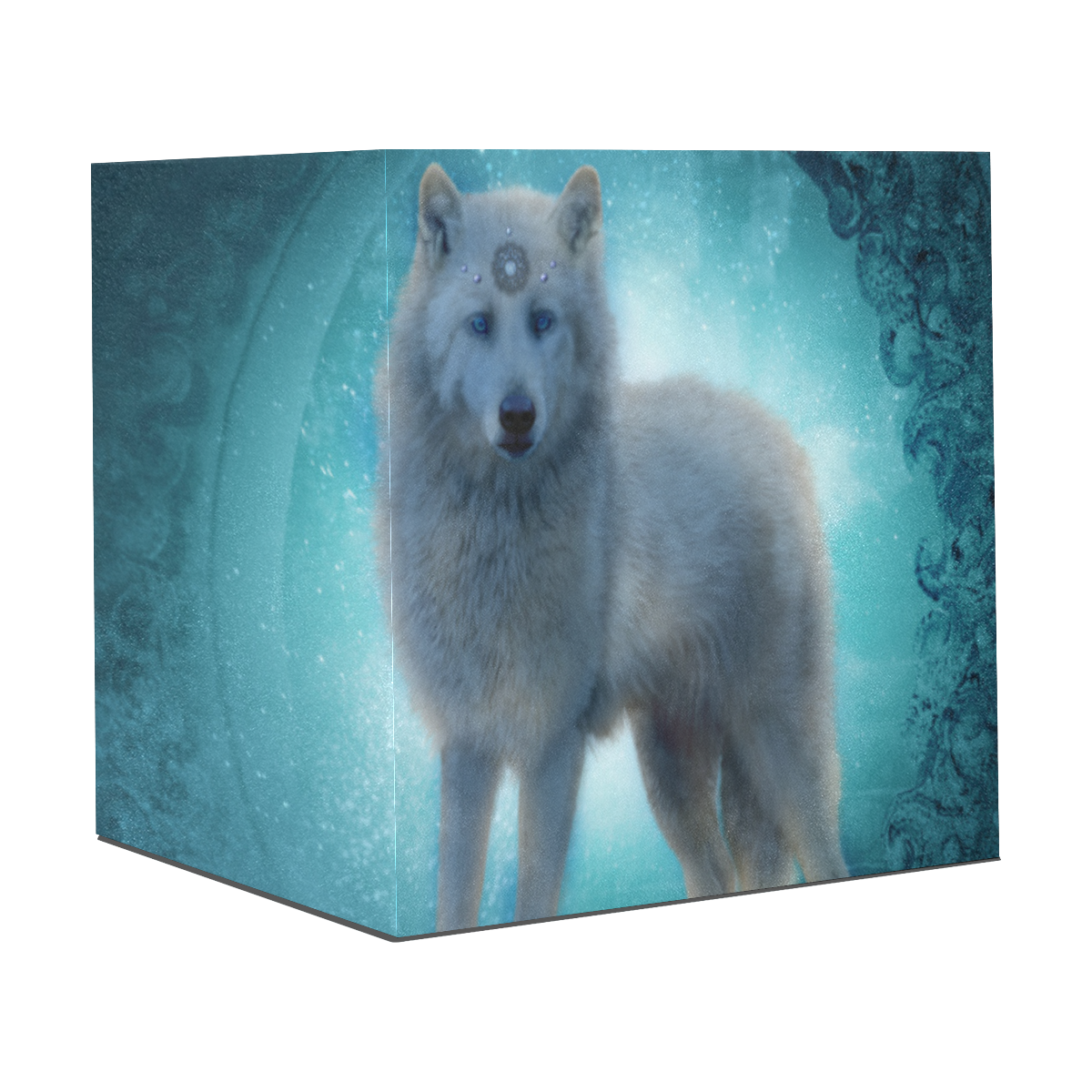 Wonderful white wolf in the night Gift Wrapping Paper 58"x 23" (3 Rolls)