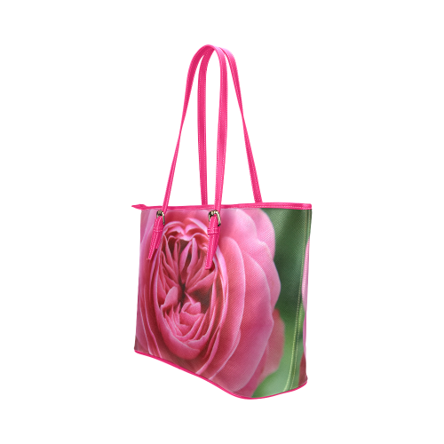 Rose Fleur Macro Leather Tote Bag/Large (Model 1651)