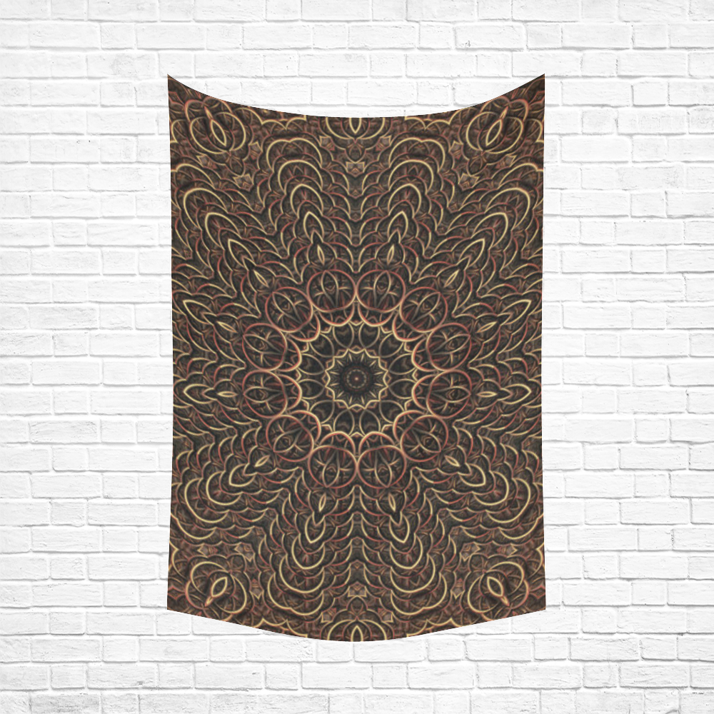 Chain Mail Mandala Cotton Linen Wall Tapestry 60"x 90"