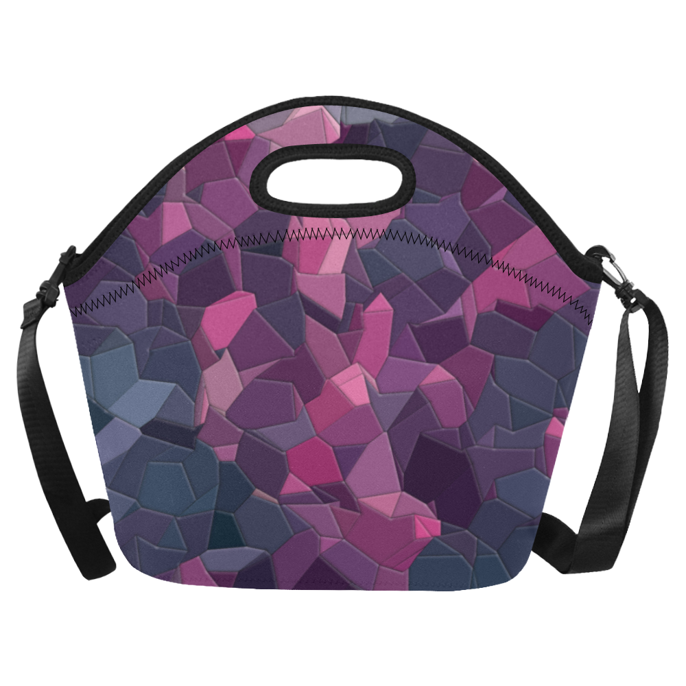 purple pink magenta mosaic #purple Neoprene Lunch Bag/Large (Model 1669)