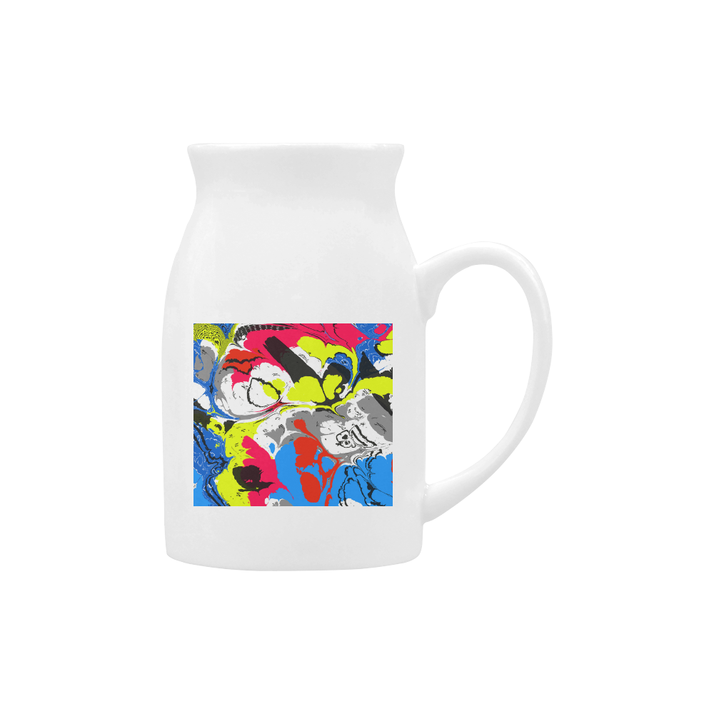 Colorful distorted shapes2 Milk Cup (Large) 450ml