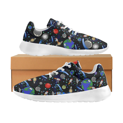 Galaxy Universe - Planets, Stars, Comets, Rockets Men's Athletic Shoes (Model 0200)