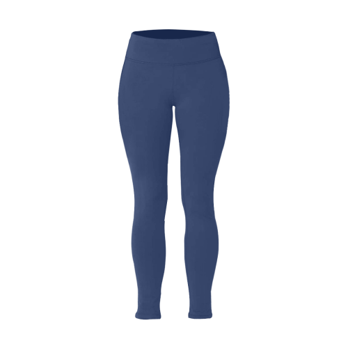 color Delft blue Women's Plus Size High Waist Leggings (Model L44)
