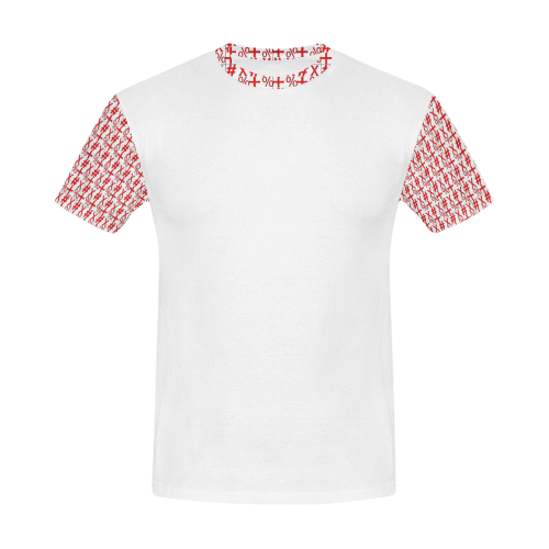 NUMBERS Collection Symbols Red/White All Over Print T-Shirt for Men (USA Size) (Model T40)