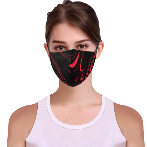 burst_pink 3D Mouth Mask with Drawstring (Pack of 3) (Model M04)