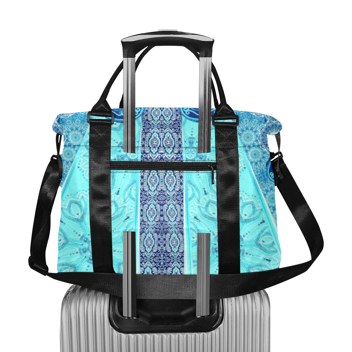 arabesques -bleu Large Capacity Duffle Bag (Model 1715)