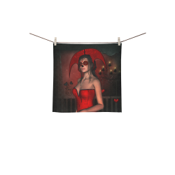 Awesome lady with sugar skull face Square Towel 13“x13”