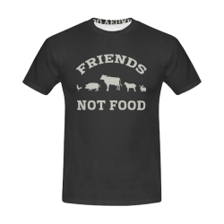 Friends Not Food (Go Vegan) All Over Print T-Shirt for Men (USA Size) (Model T40)