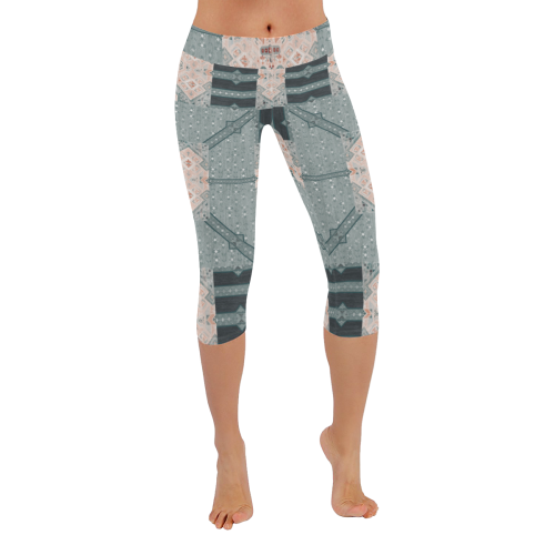 Exclusive Graphic Women's Low Rise Capri Leggings (Invisible Stitch) (Model L08)
