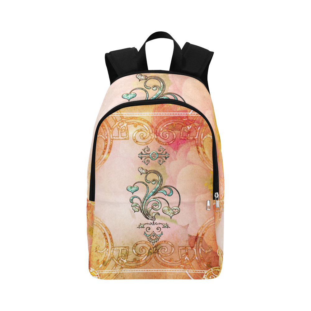 Wonderful hearts, vintage background Fabric Backpack for Adult (Model 1659)
