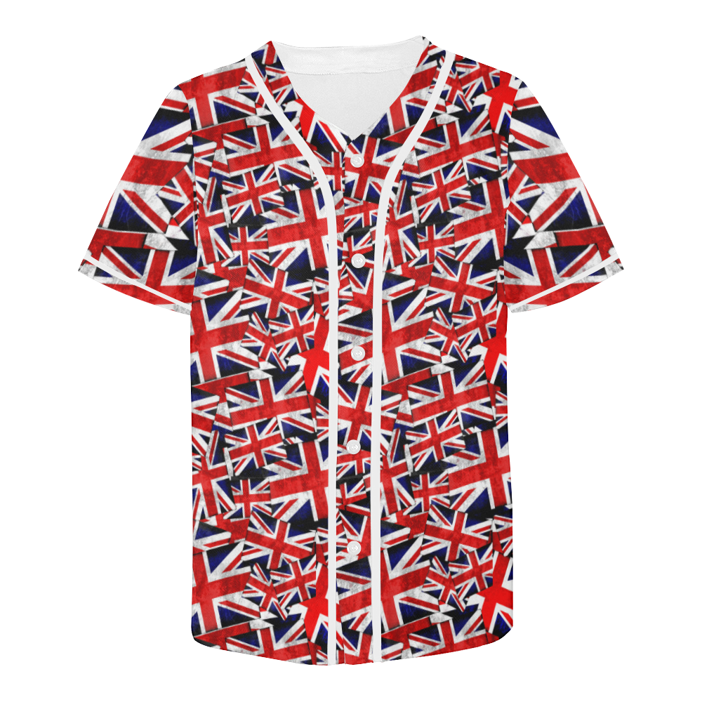 Union Jack British UK Flag All Over Print Baseball Jersey for Men (Model T50)