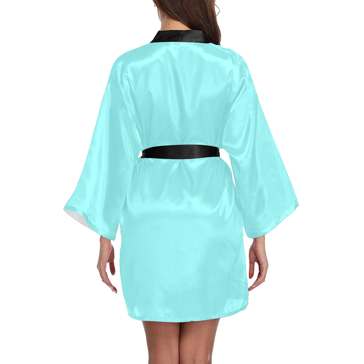 color ice blue Long Sleeve Kimono Robe