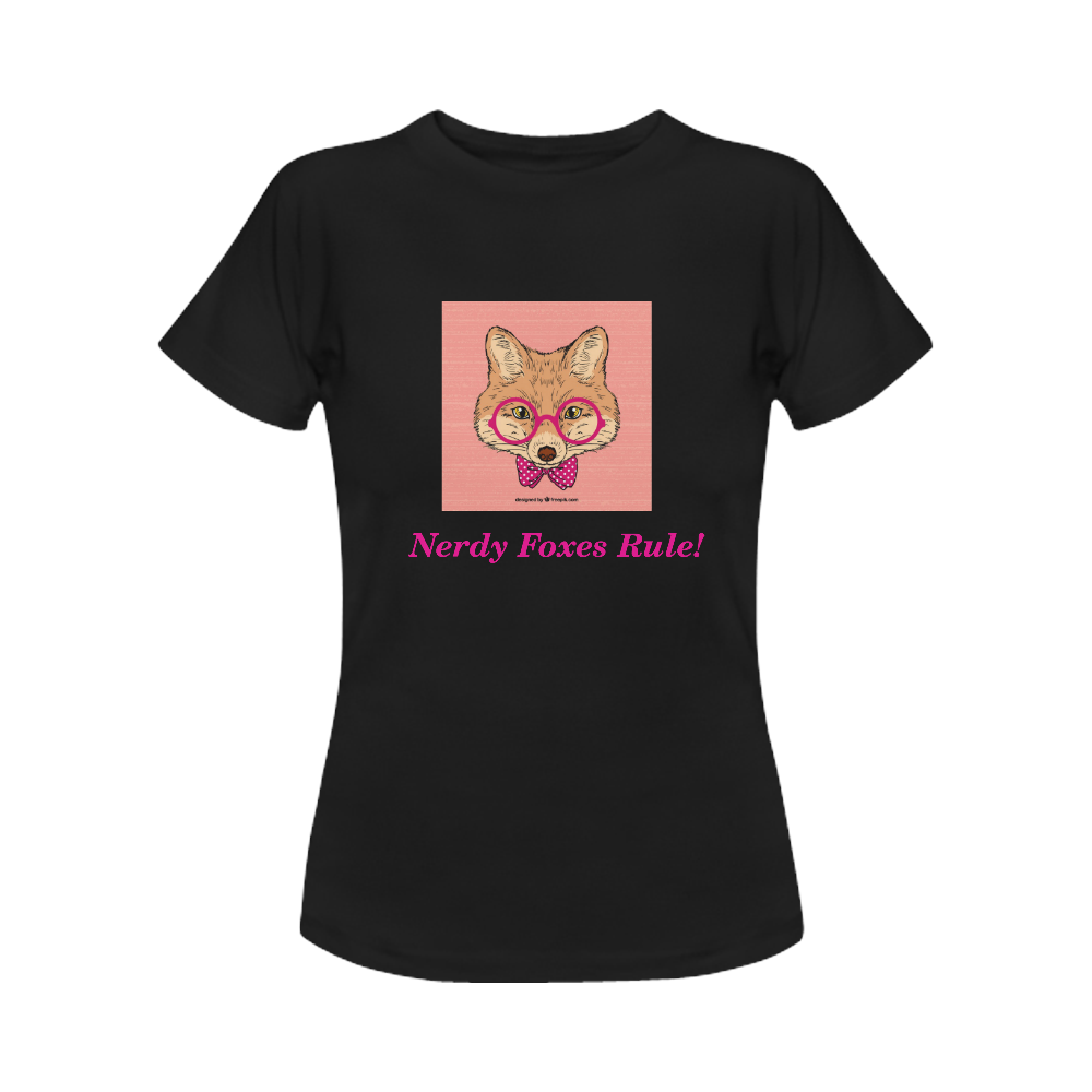 Nerdy foxes rule t-shirt Women's Classic T-Shirt (Model T17）