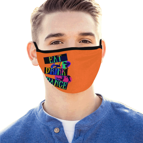 Break Dancing Colorful / Orange Mouth Mask
