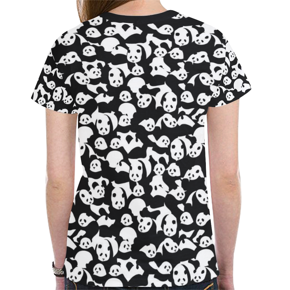 Panda Pattern New All Over Print T-shirt for Women (Model T45)