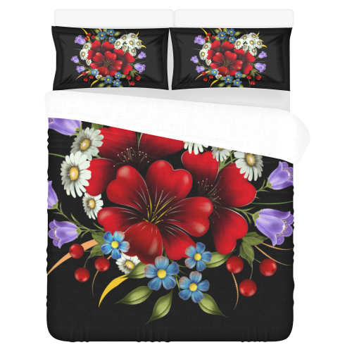 Bouquet Of Flowers 3-Piece Bedding Set