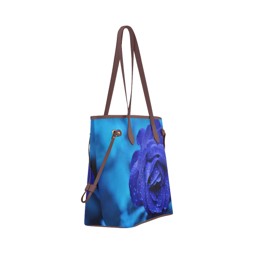 Blue rose Clover Canvas Tote Bag (Model 1661)