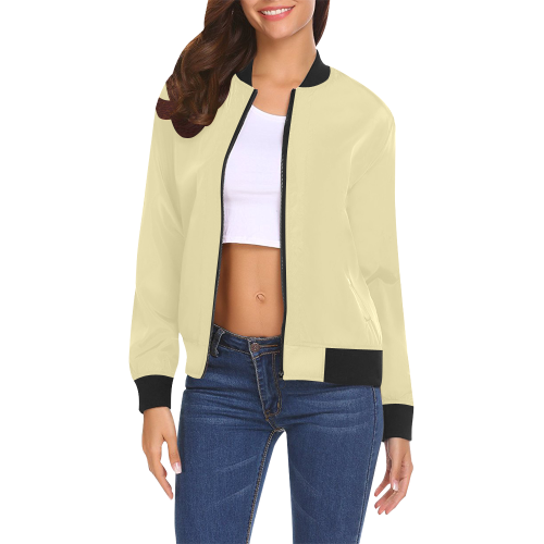 color vanilla All Over Print Bomber Jacket for Women (Model H19)