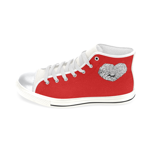 I Heart Pangolin High Top Canvas Shoes for Kid (Model 017)